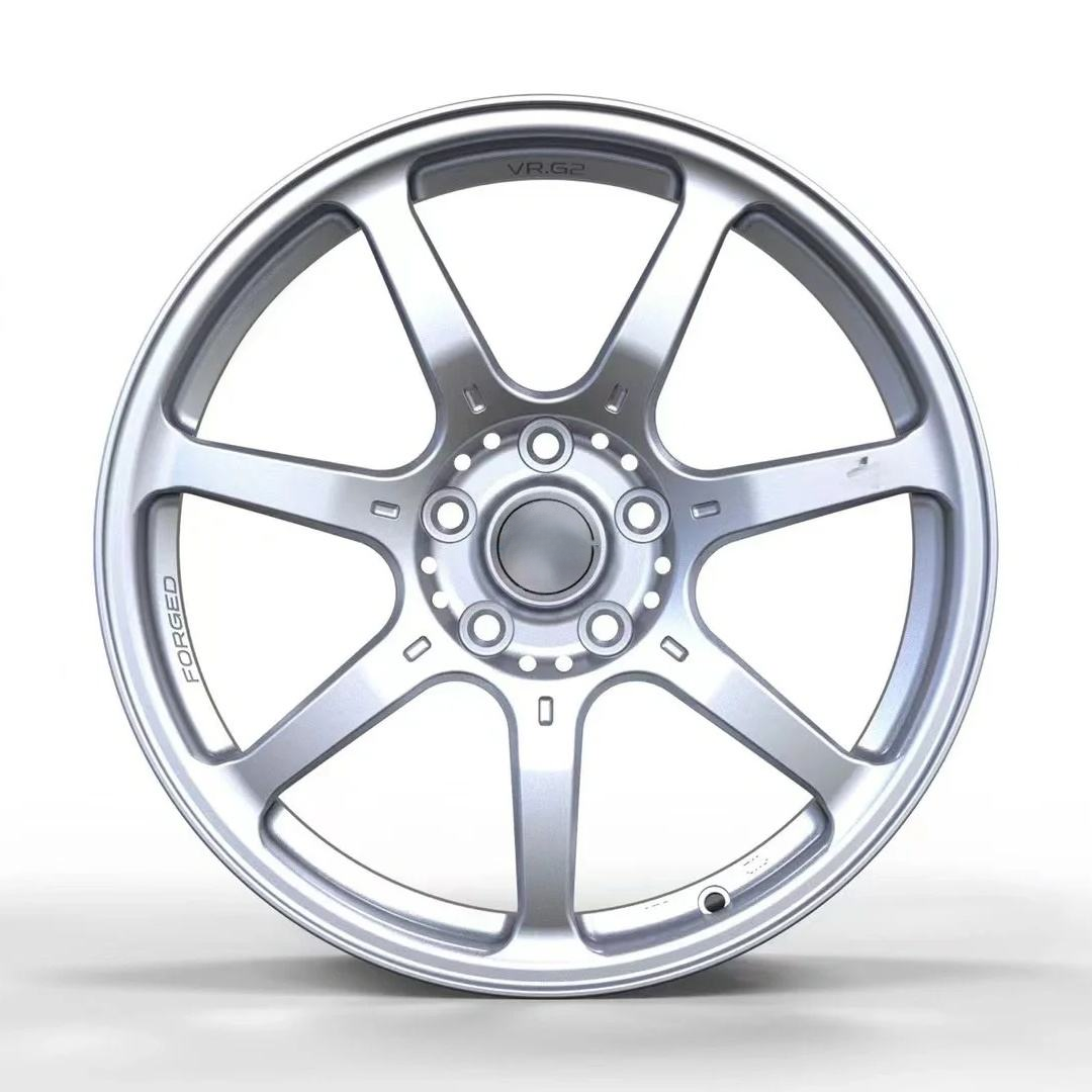 Forged wheel sliver spray-painted
